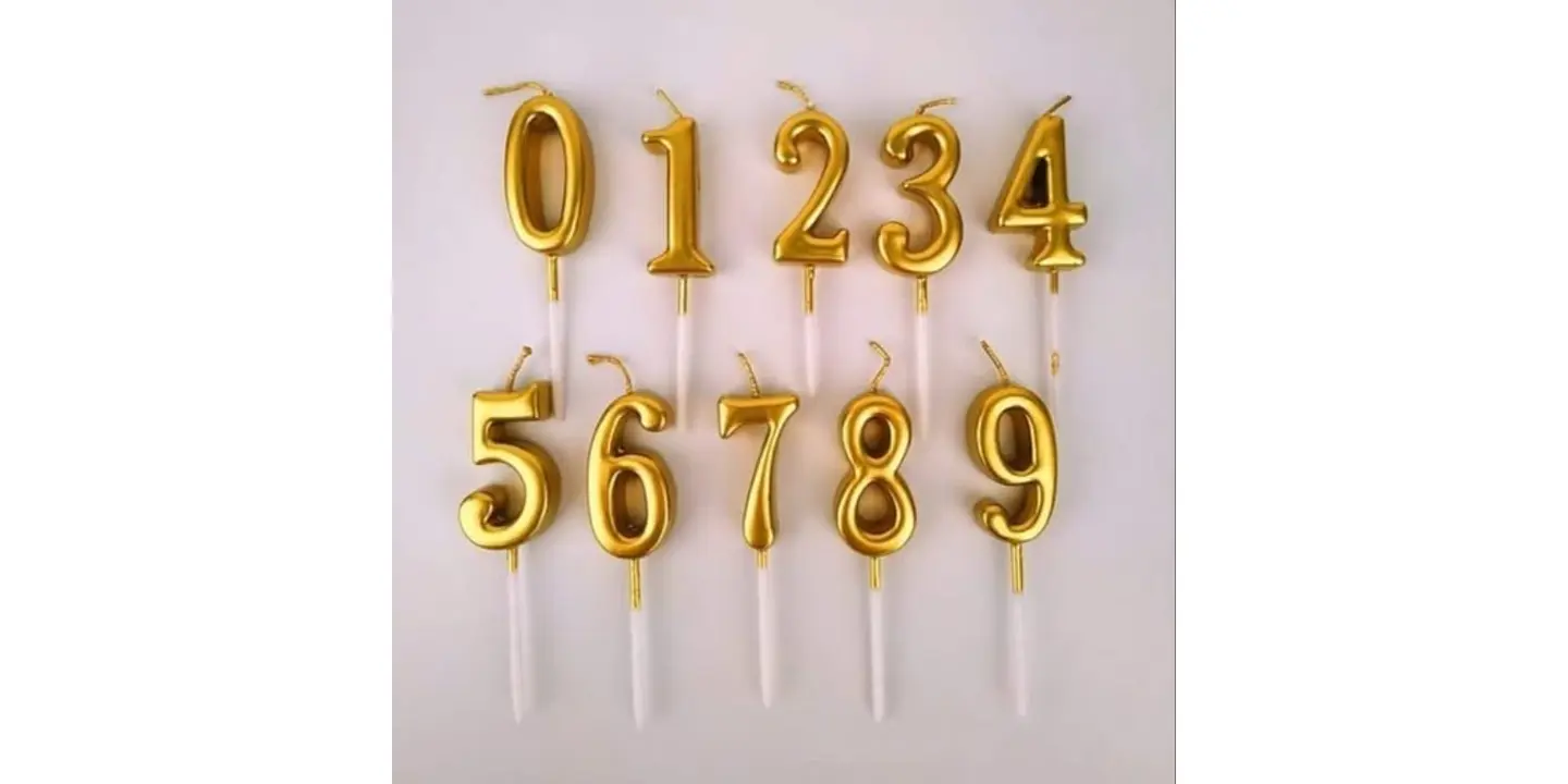 Gold Number Candles