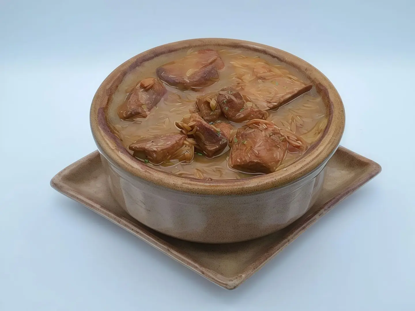 طاجن لسان عصفور بلحم البتلو