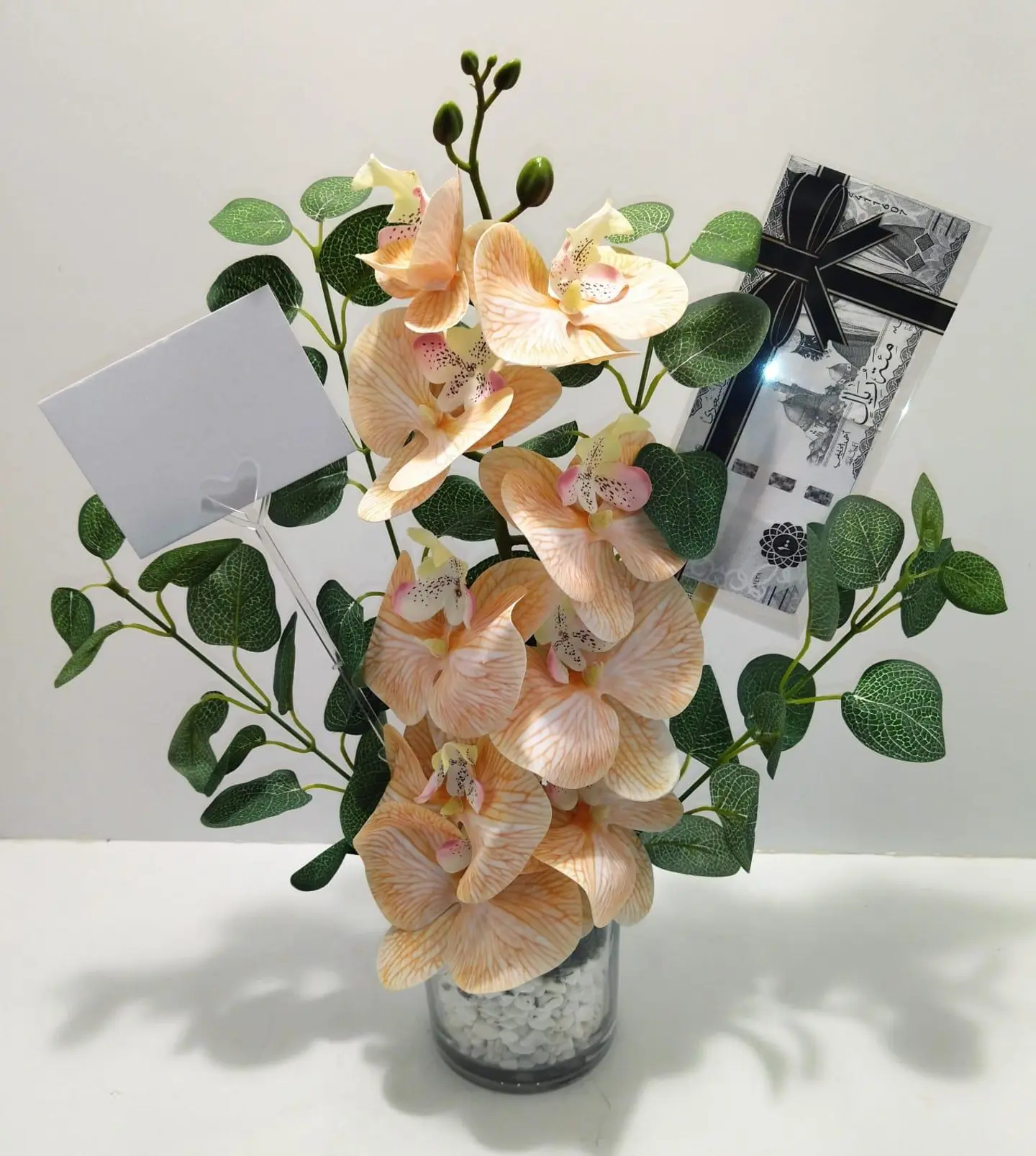 Beige Orchid Vase