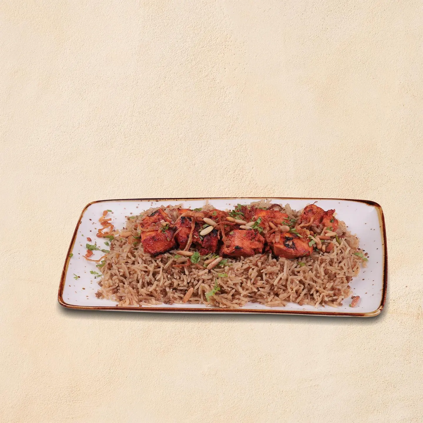 شيش طاووق تركي مع الارز الشرقي 2 شيش