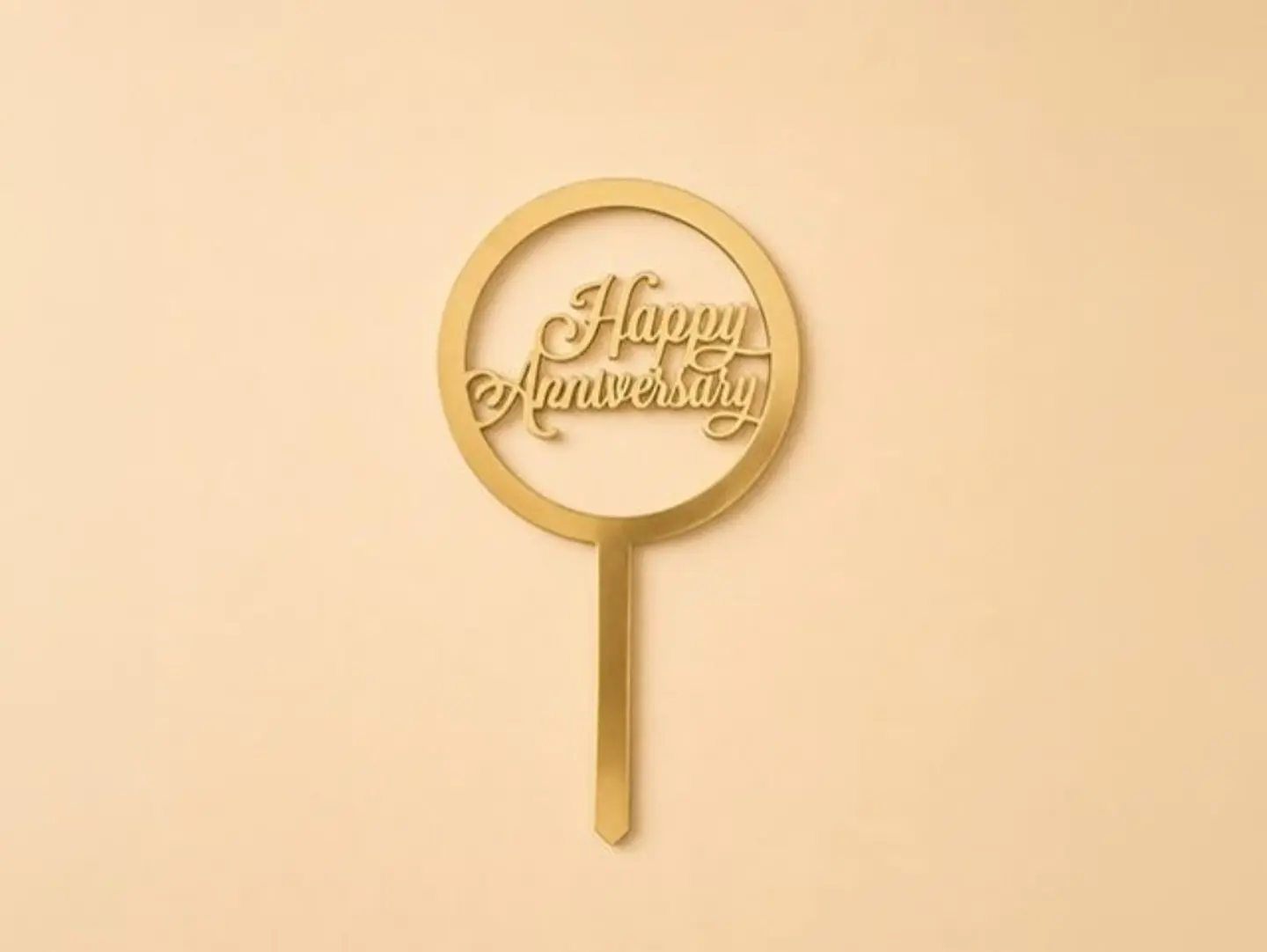 Happy Anniversary Cake Topper Elegant Decoration For Couples & Milestone Celebrations
