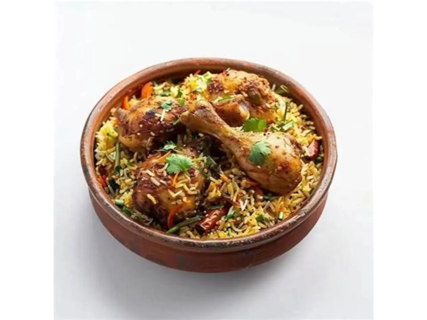 Half A Spicy Grilled Of Chicken Biryani Rice