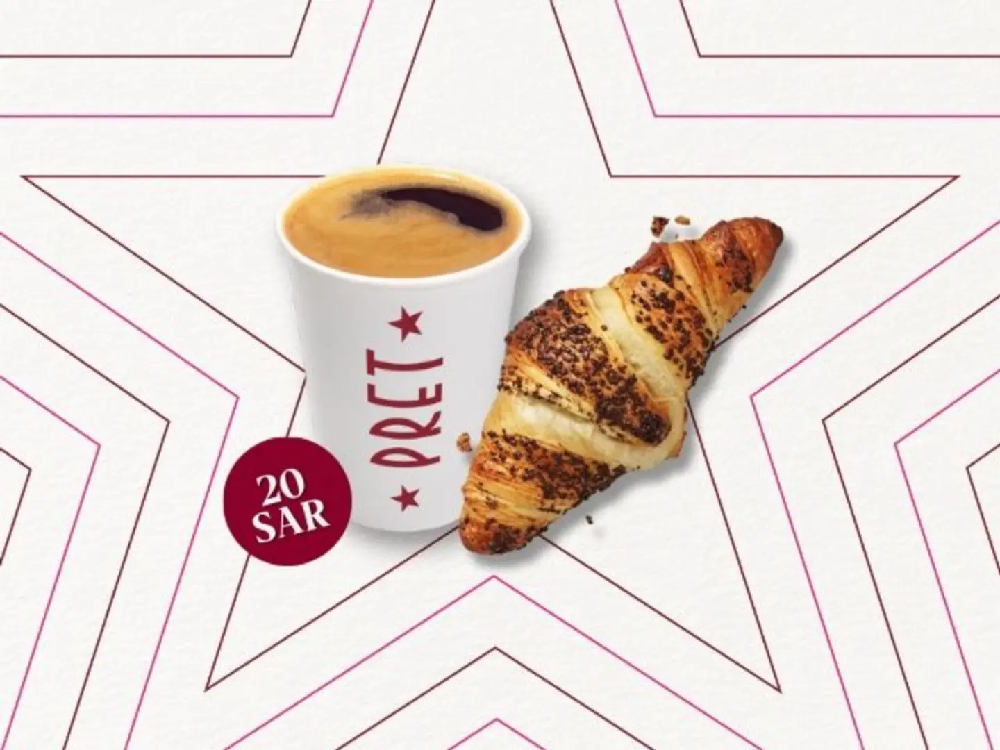 Hot Americano With Chocolate Croissant