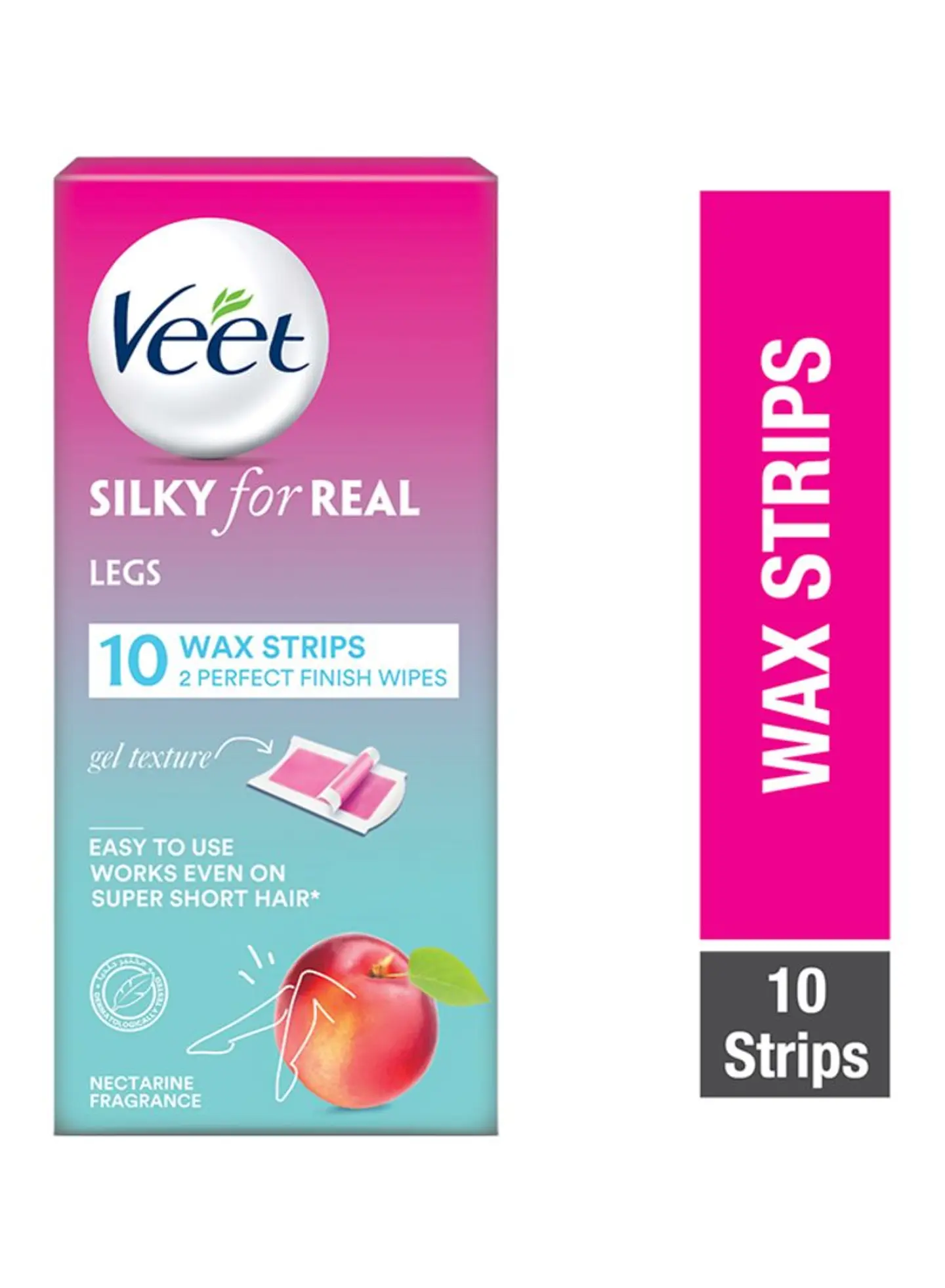 Veet Silky Wax Strips For Legs Hair Removal Of 10 Strips