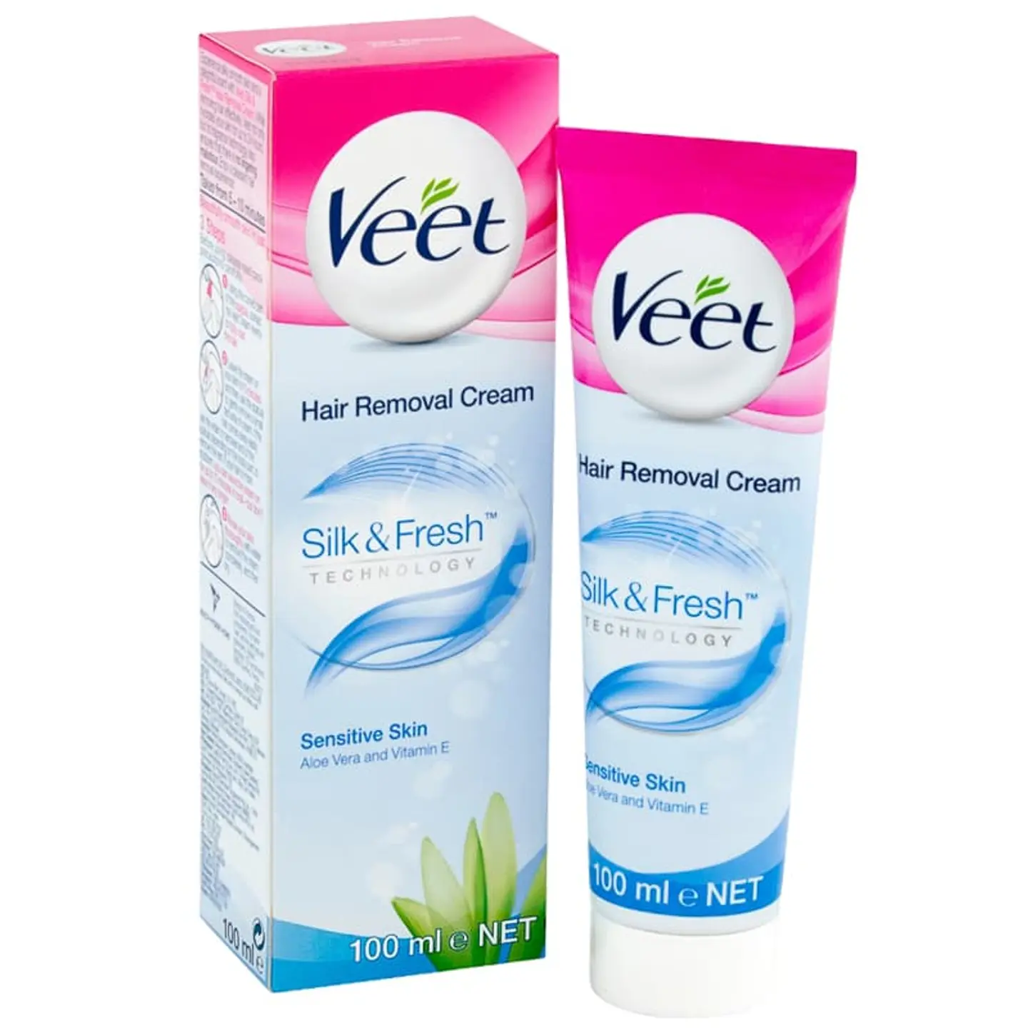 Veet Hair Removal Cream For Sensitive Skin With Aloe Vera And Vitamin E 100 Ml