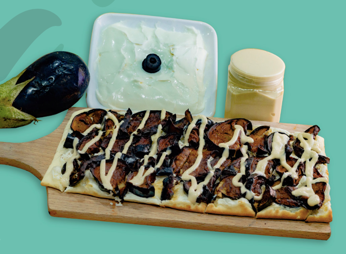 باذنجان مع لبنة