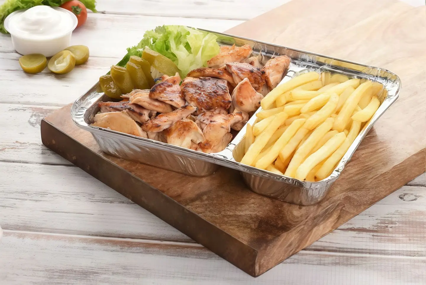Chicken Shawarma Platter With French Fries