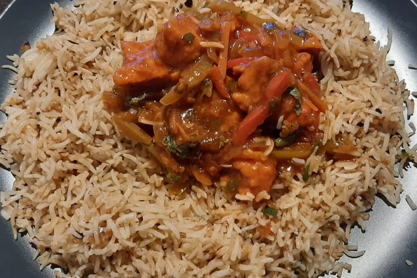 دجاج منغوليان مع الأرز
