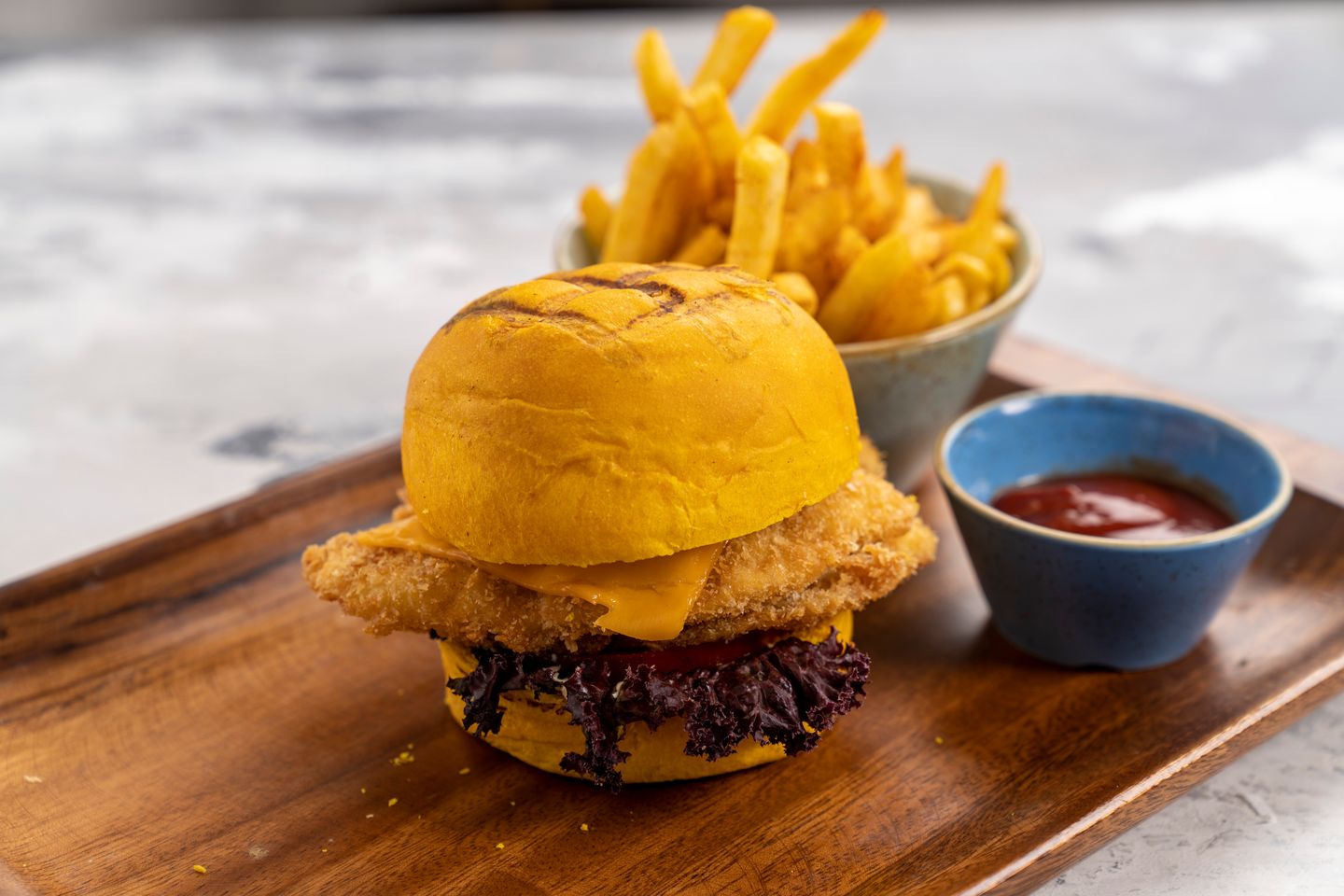 Fritte Pollo Funghi Burger