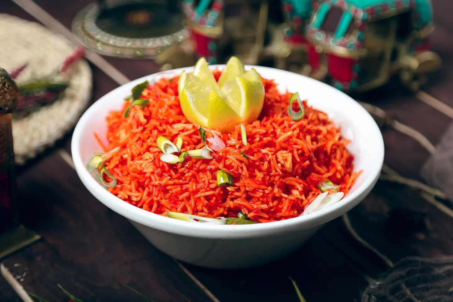 ارز شيزوان - رز مقلي بالدجاج - أحمر