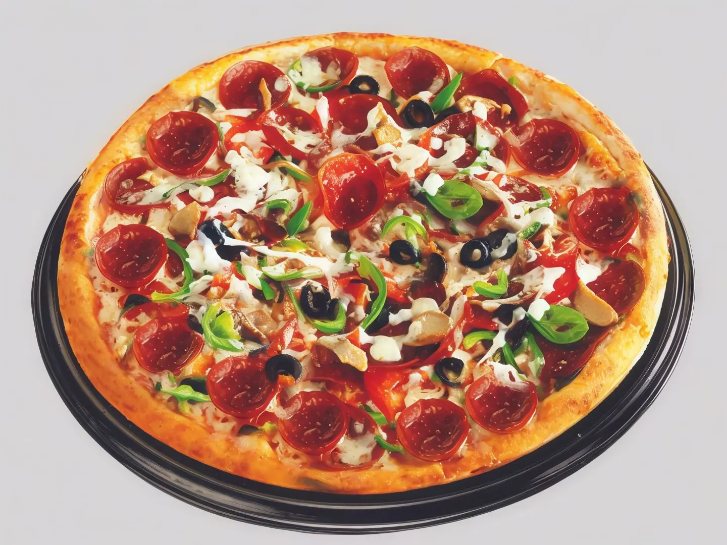 بيتزا بيبروني وخضار