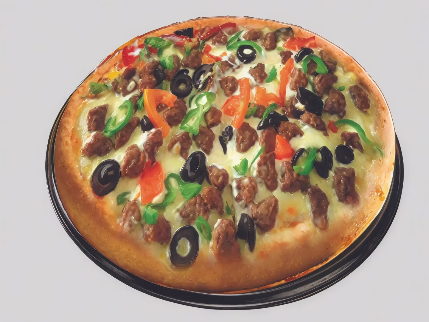 قطع لحم وجبن سائل