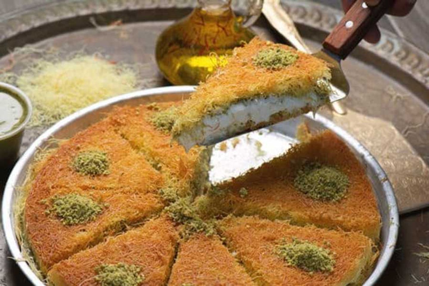 Family Size Ice Cream Kunafah With Saffron