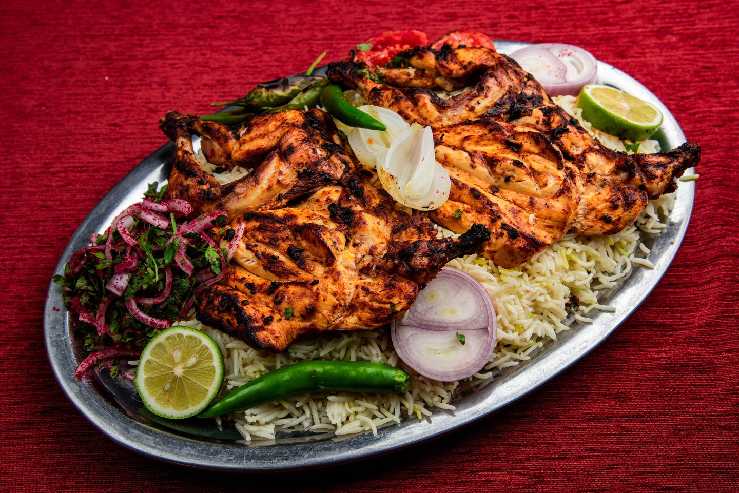 Whole Chicken On Charcoal With Rice