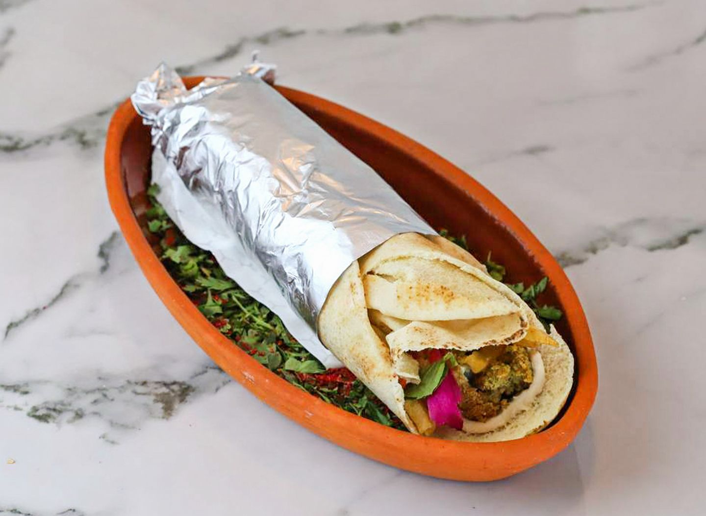 Falafel Sandwich With Shami Bread