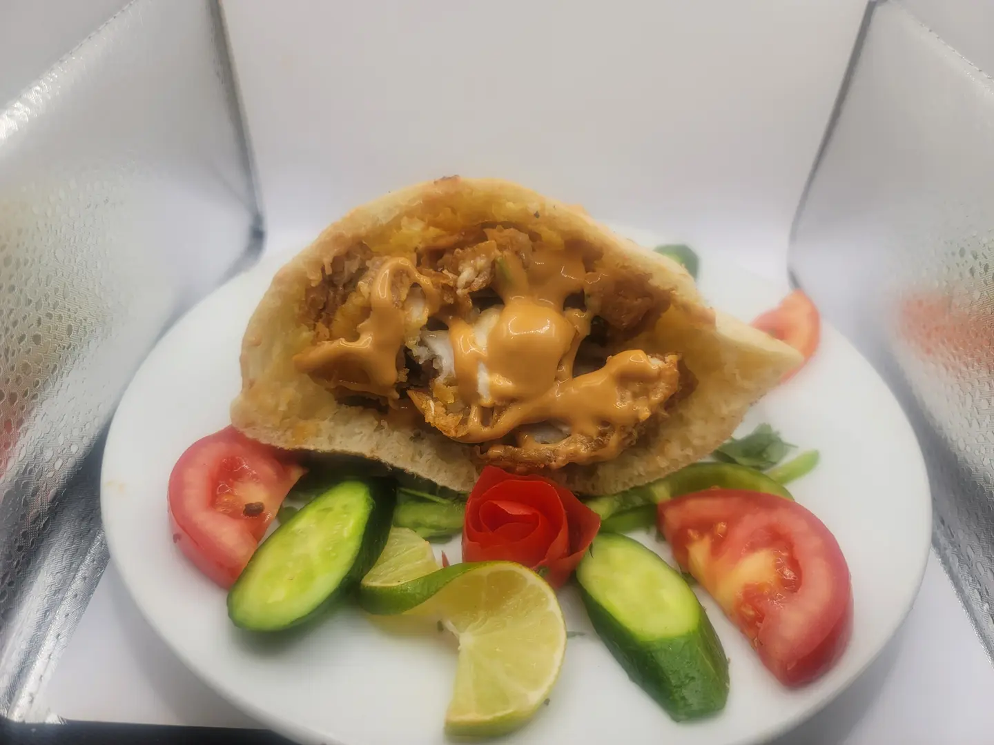 Egyptian Bread Fish Fillet Sandwich