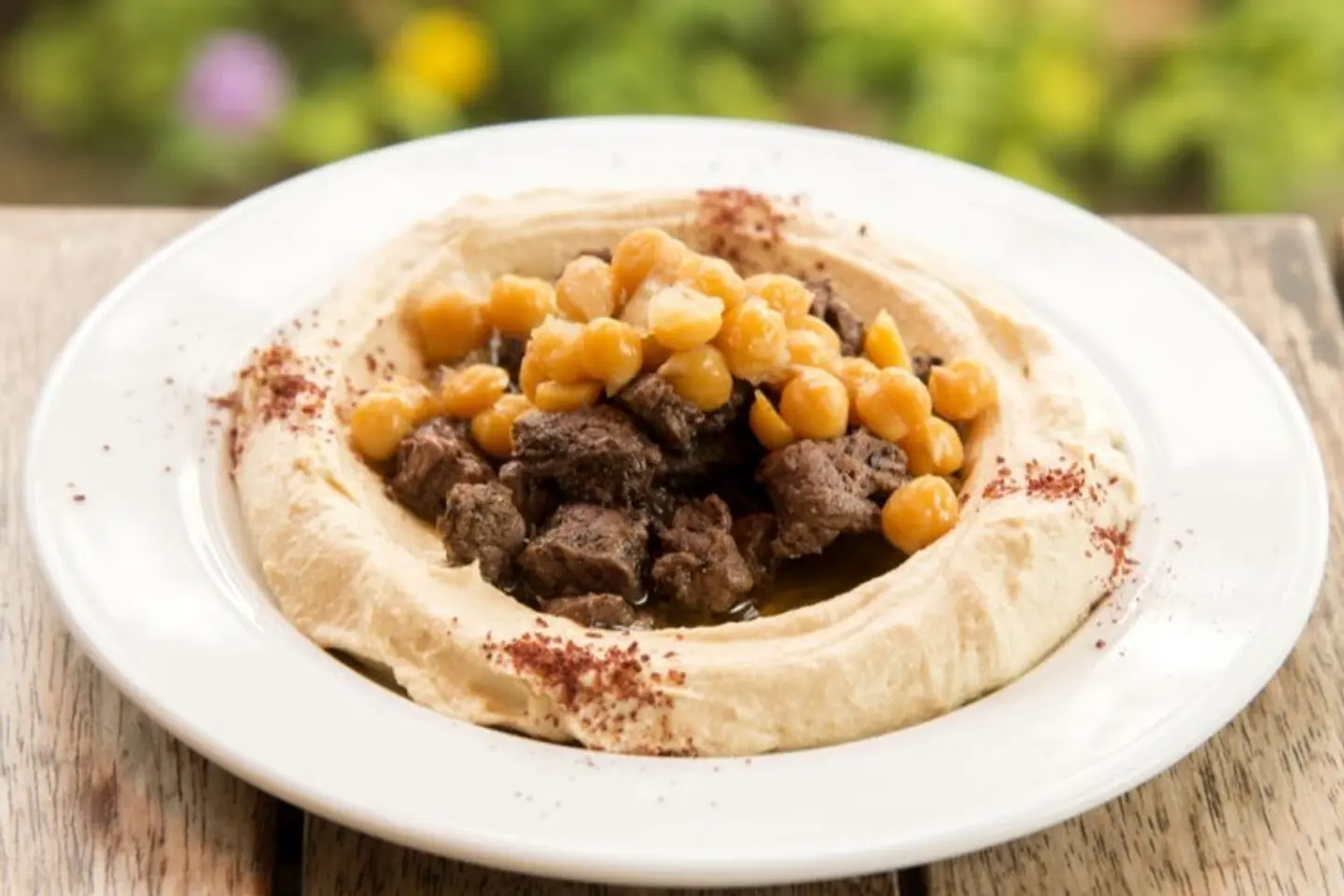 Meat Hamsa With Hummus