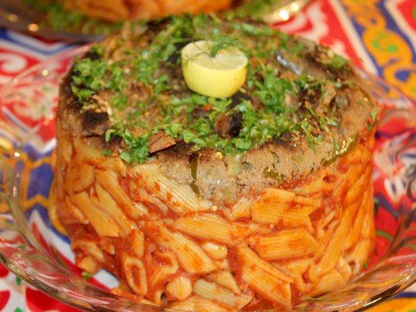 طاجن مكرونة باللحمة
