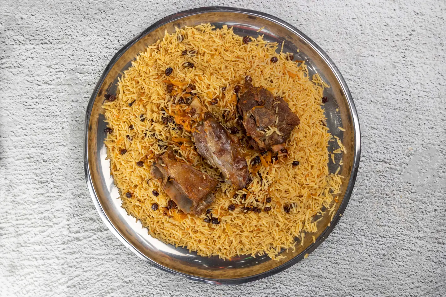 لحم سادة مع الارز لشخص واحد