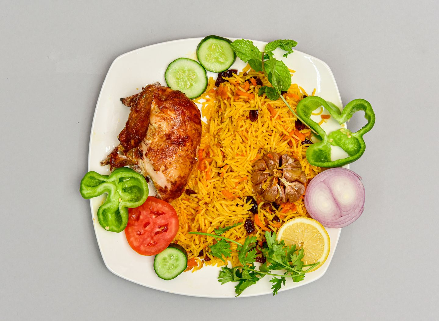 ربع حبة شواية مع الأرز