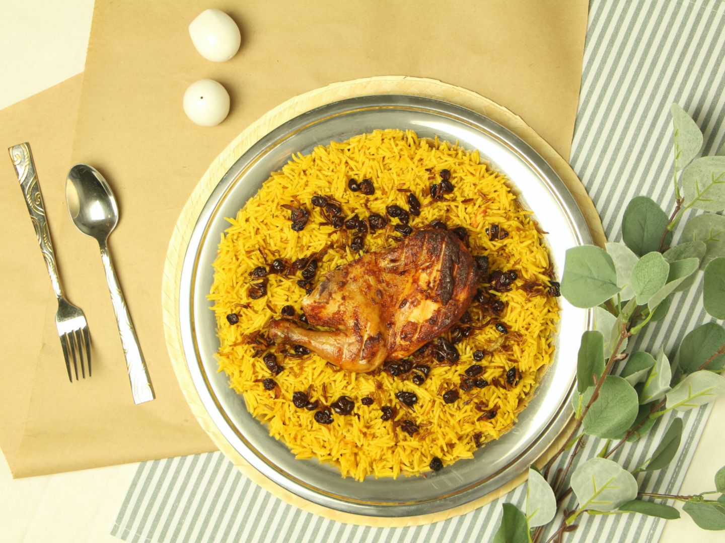 نص حبة مشوي مع الرز