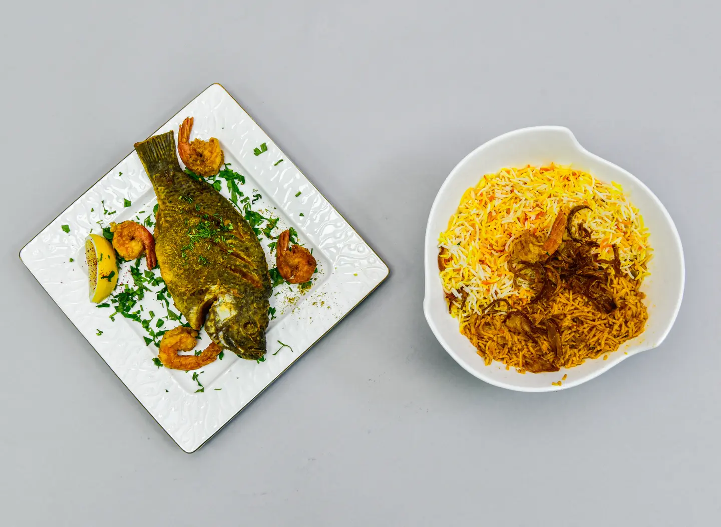 سمك بلطي مع روبيان