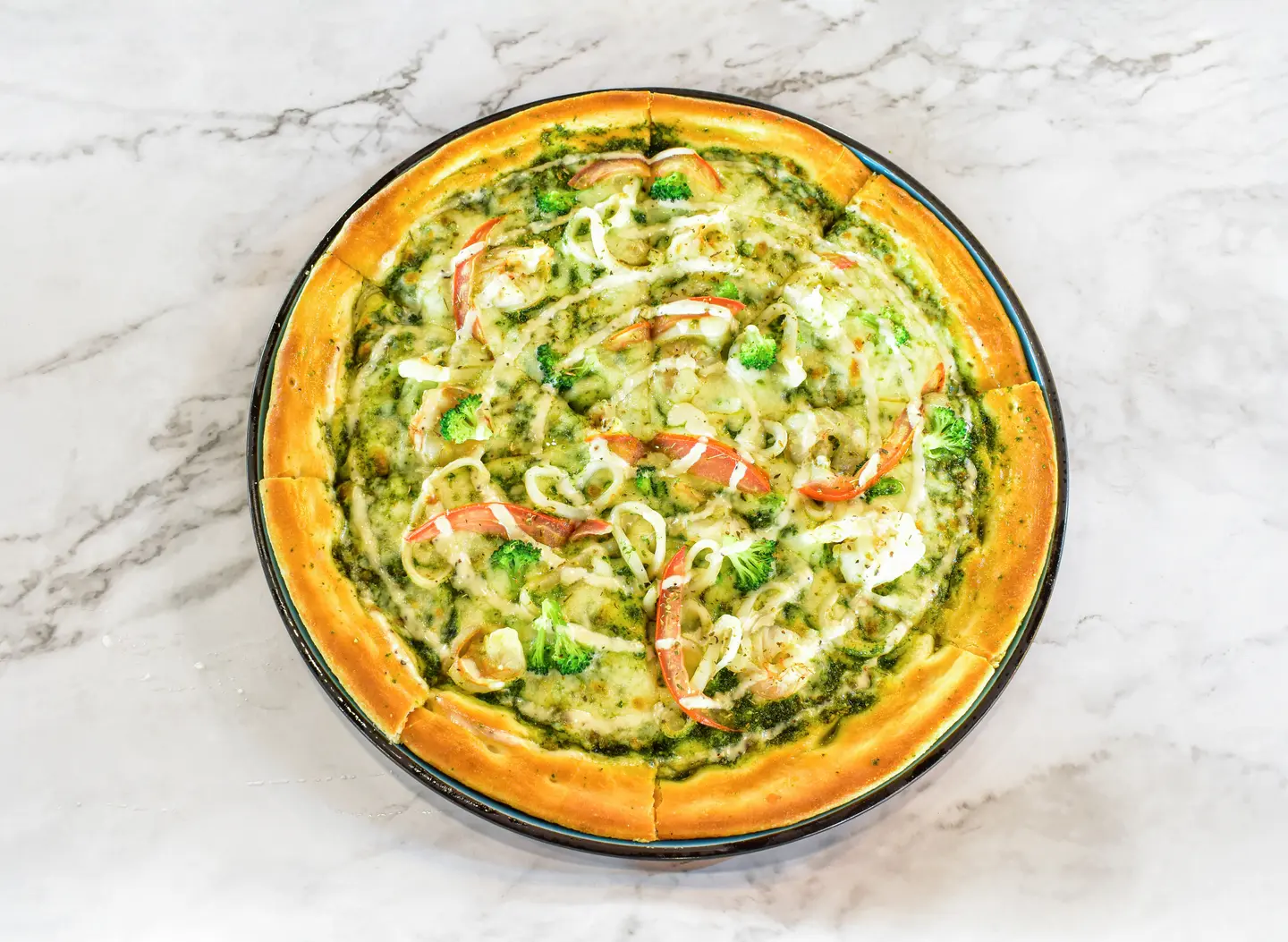 Seafood Pesto Pizza