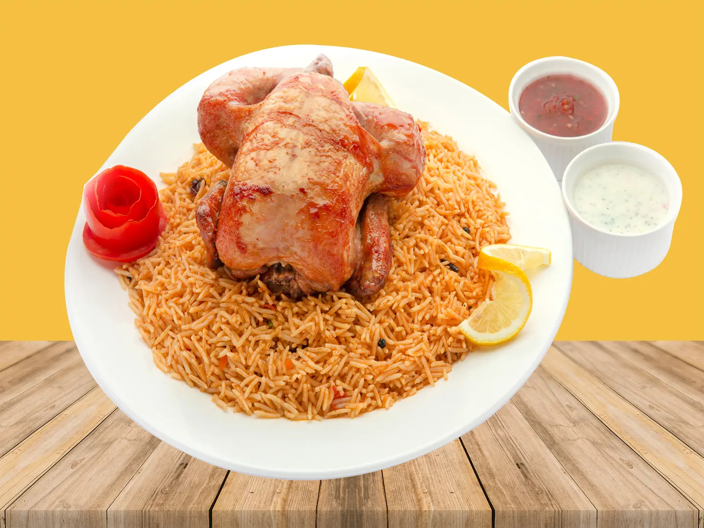 حبة دجاج شواية مع نفرين رز