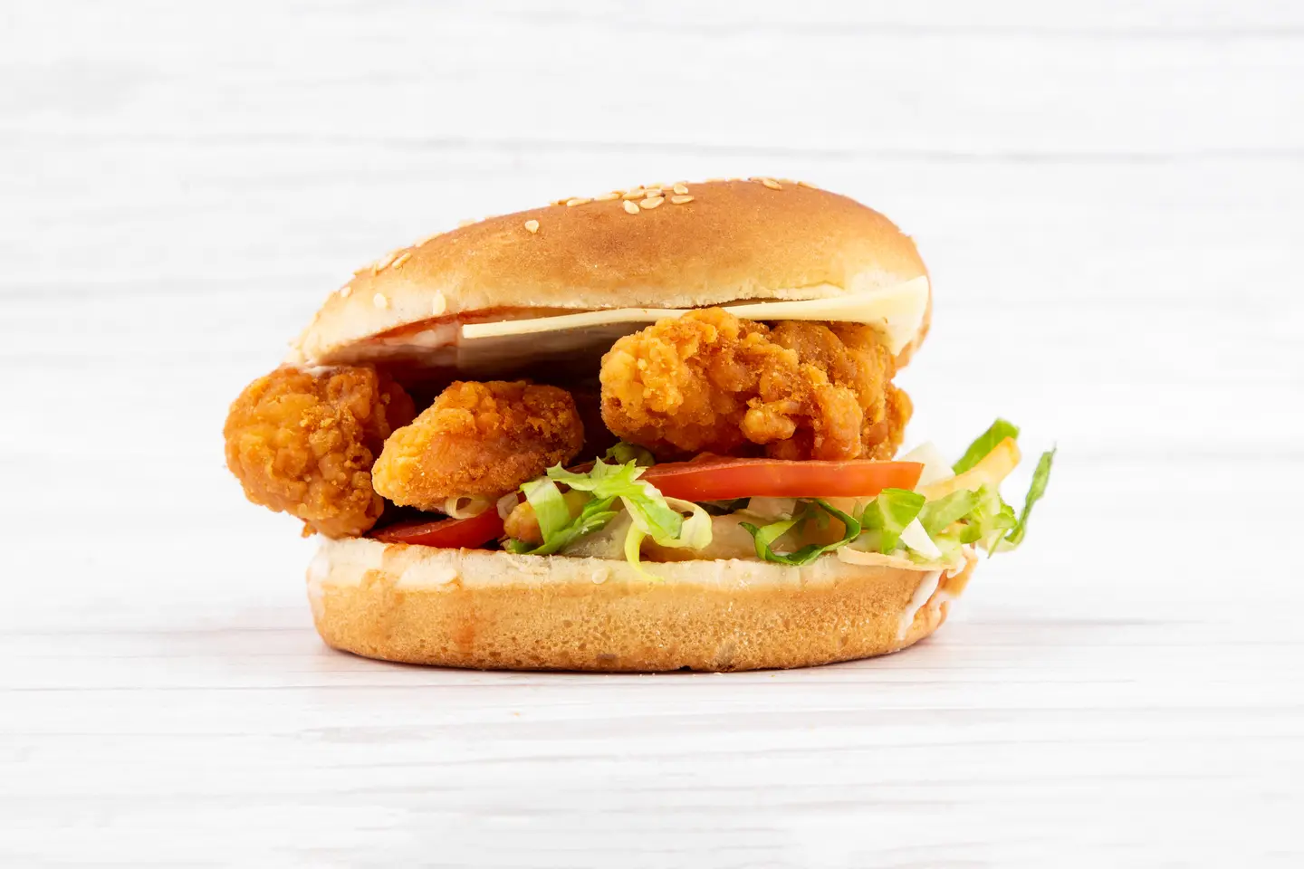 Spicy Chicken Strips Sandwich With Cheese