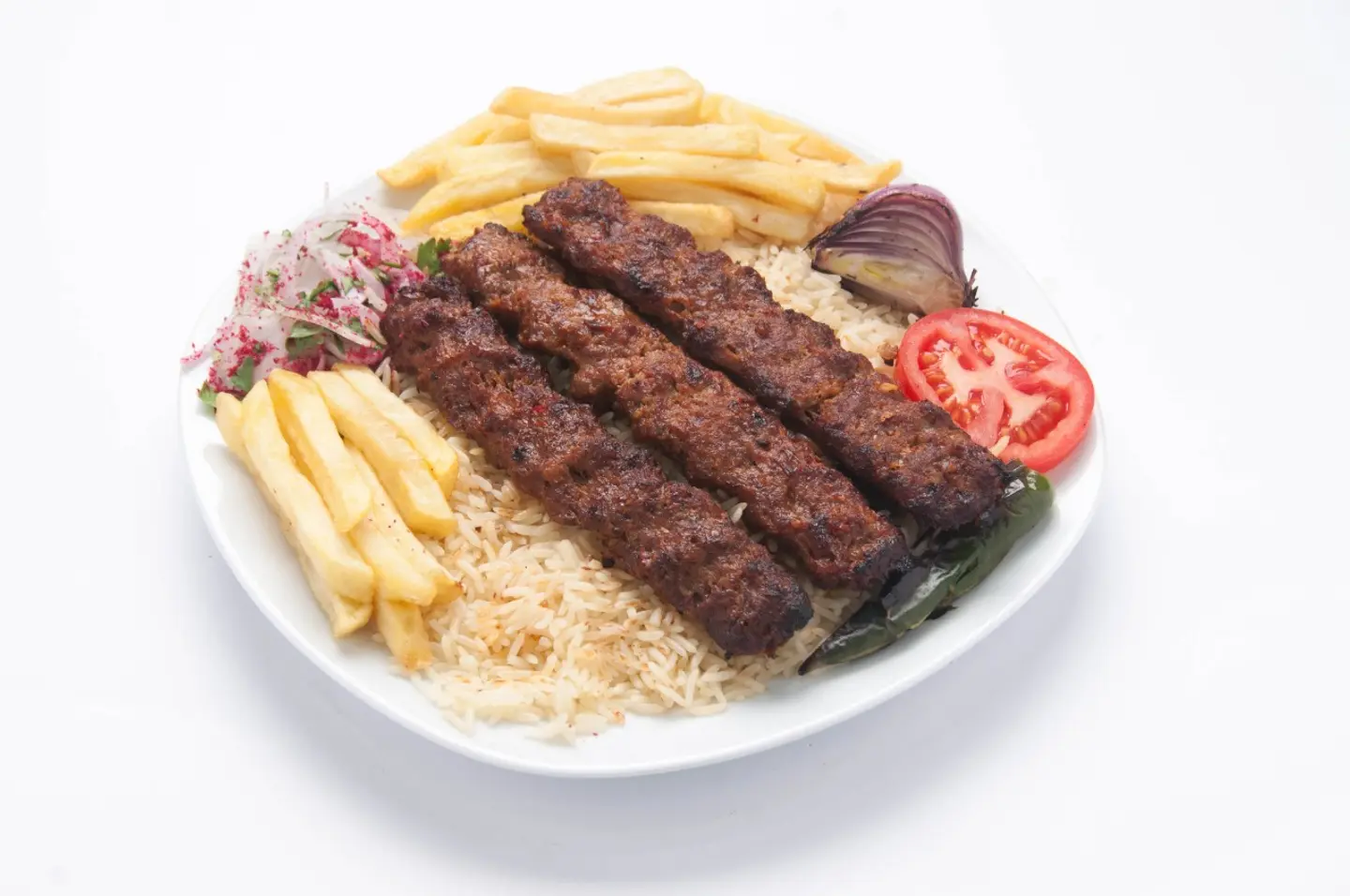Meat Kabab With Rice