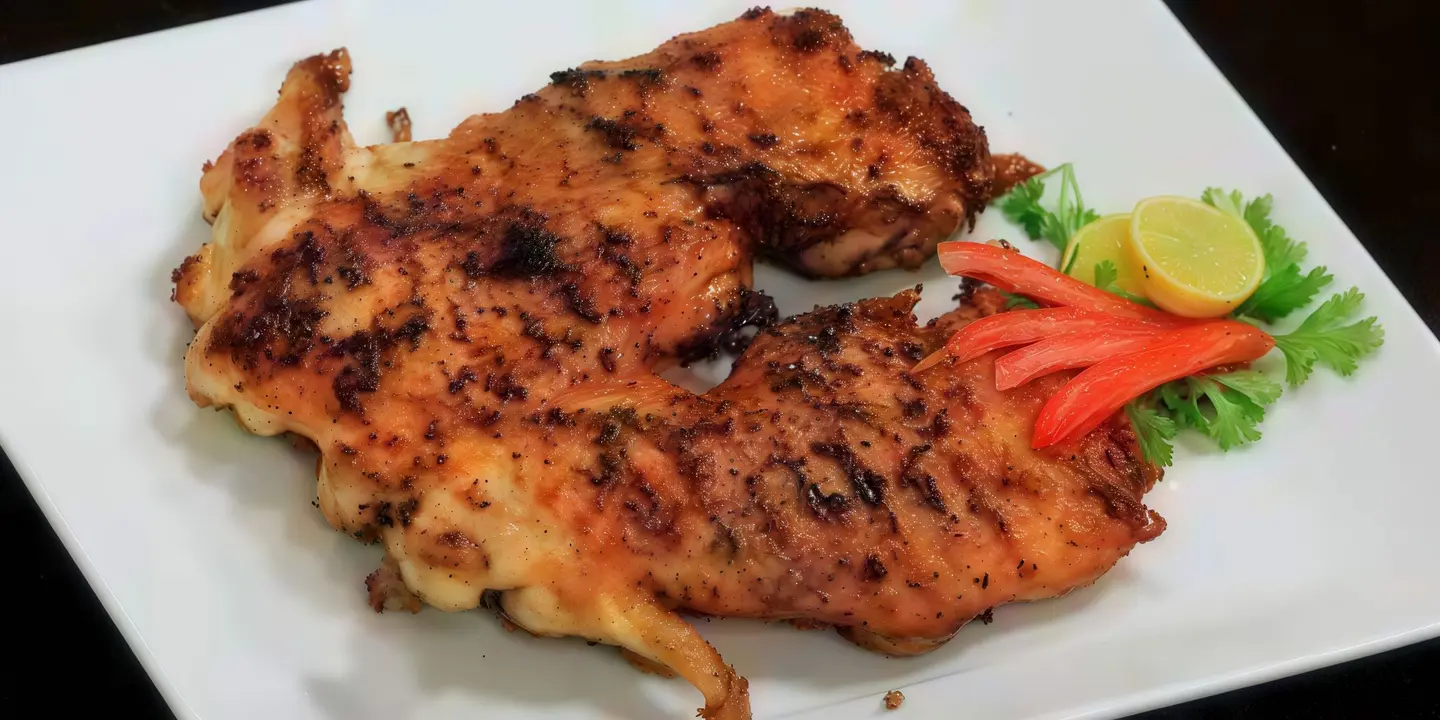 نص حبة دجاج مسحب على الفحم
