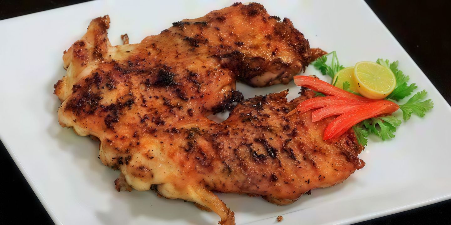 نص حبة دجاج مسحب على الفحم