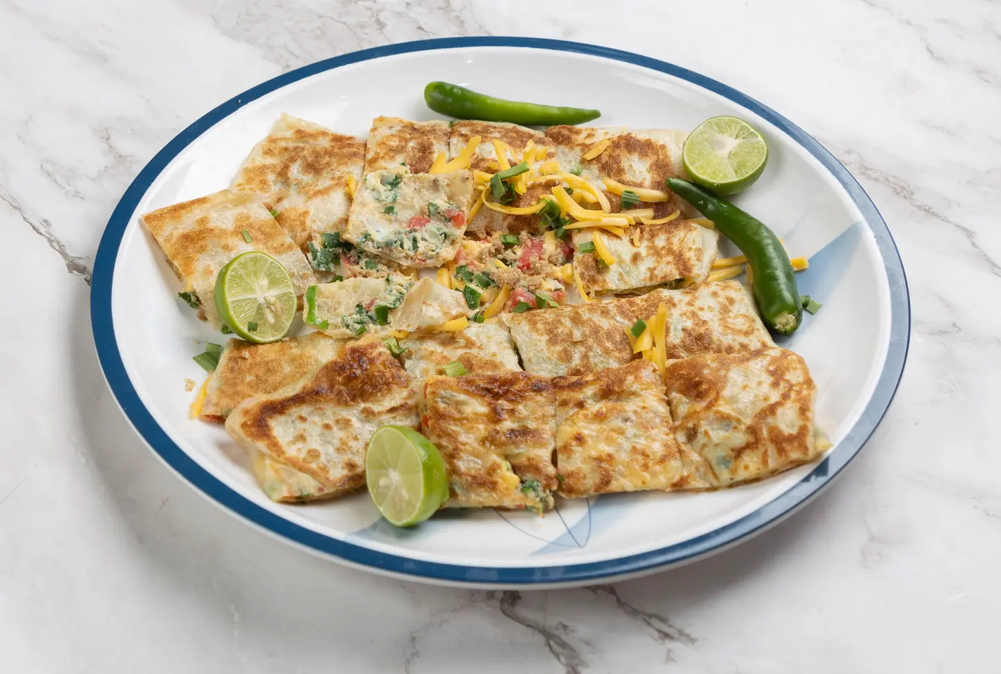 Vegetables Meat Mutabbak And Cheddar Cheese