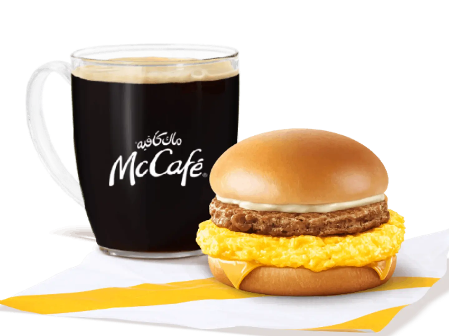 Scrambled Egg Burger With Sausage Meal