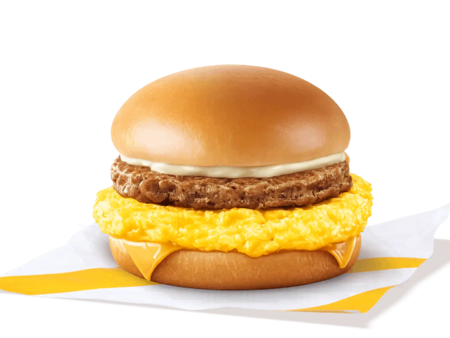 Scrambled Egg Burger With Sausage