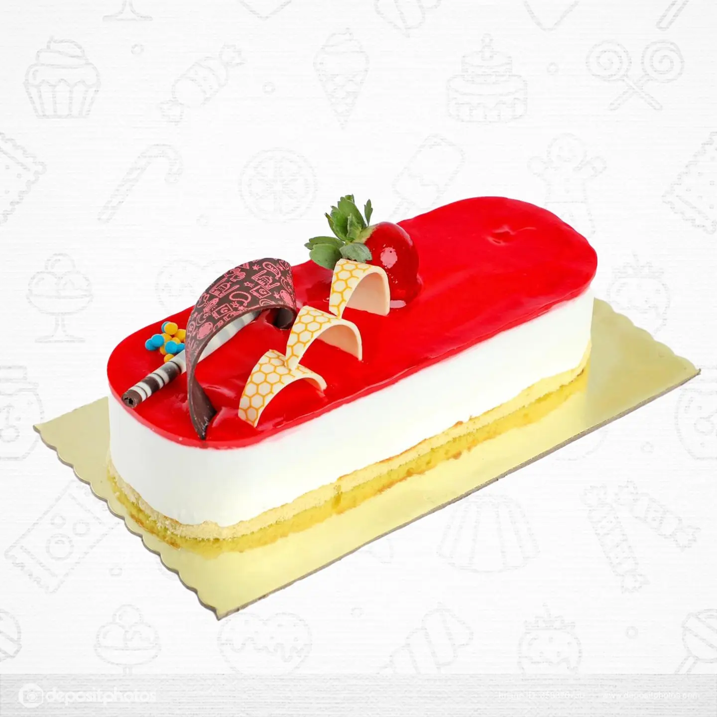 Oval Strawberry Cheesecake