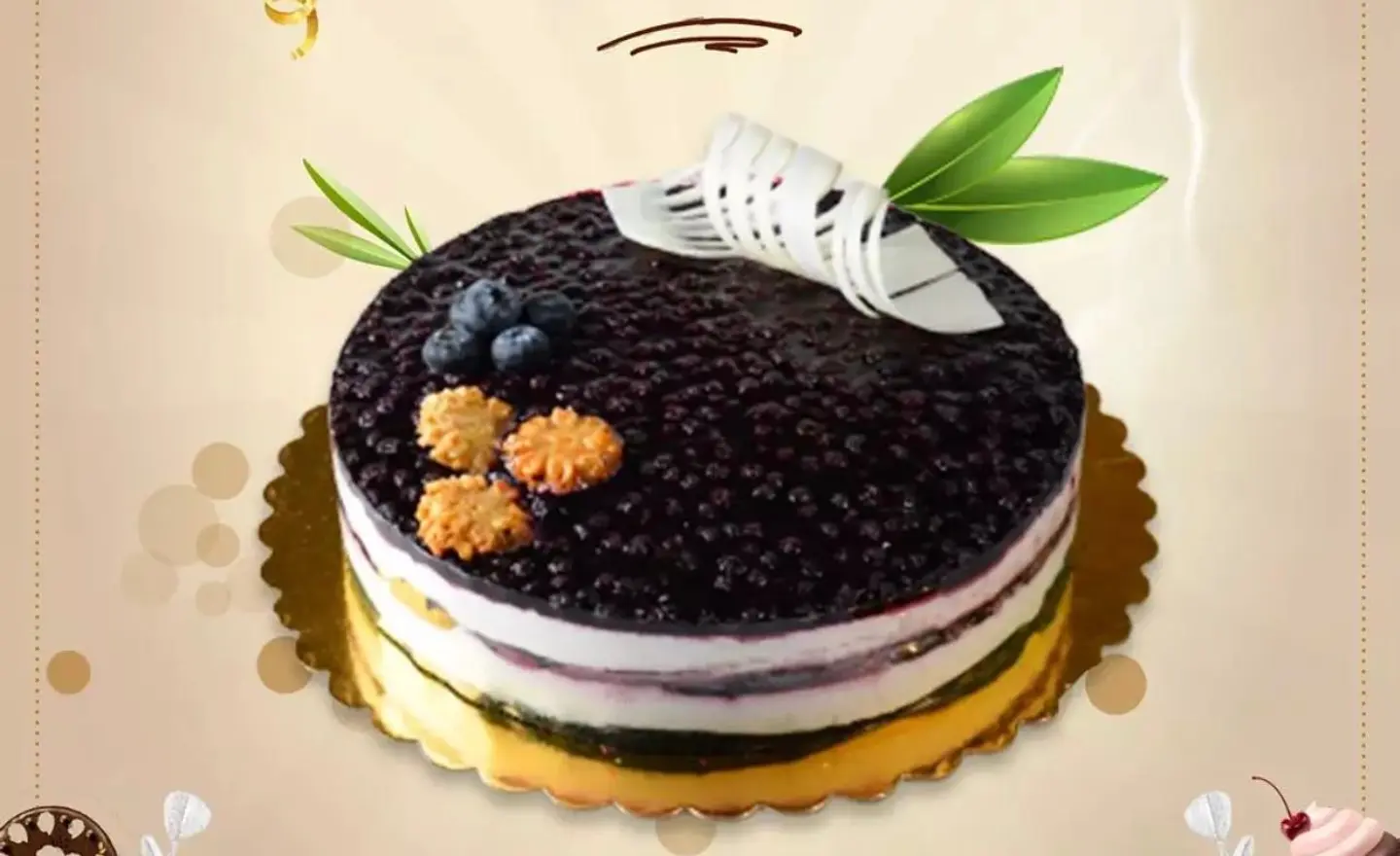 Round Blueberry Cheesecake
