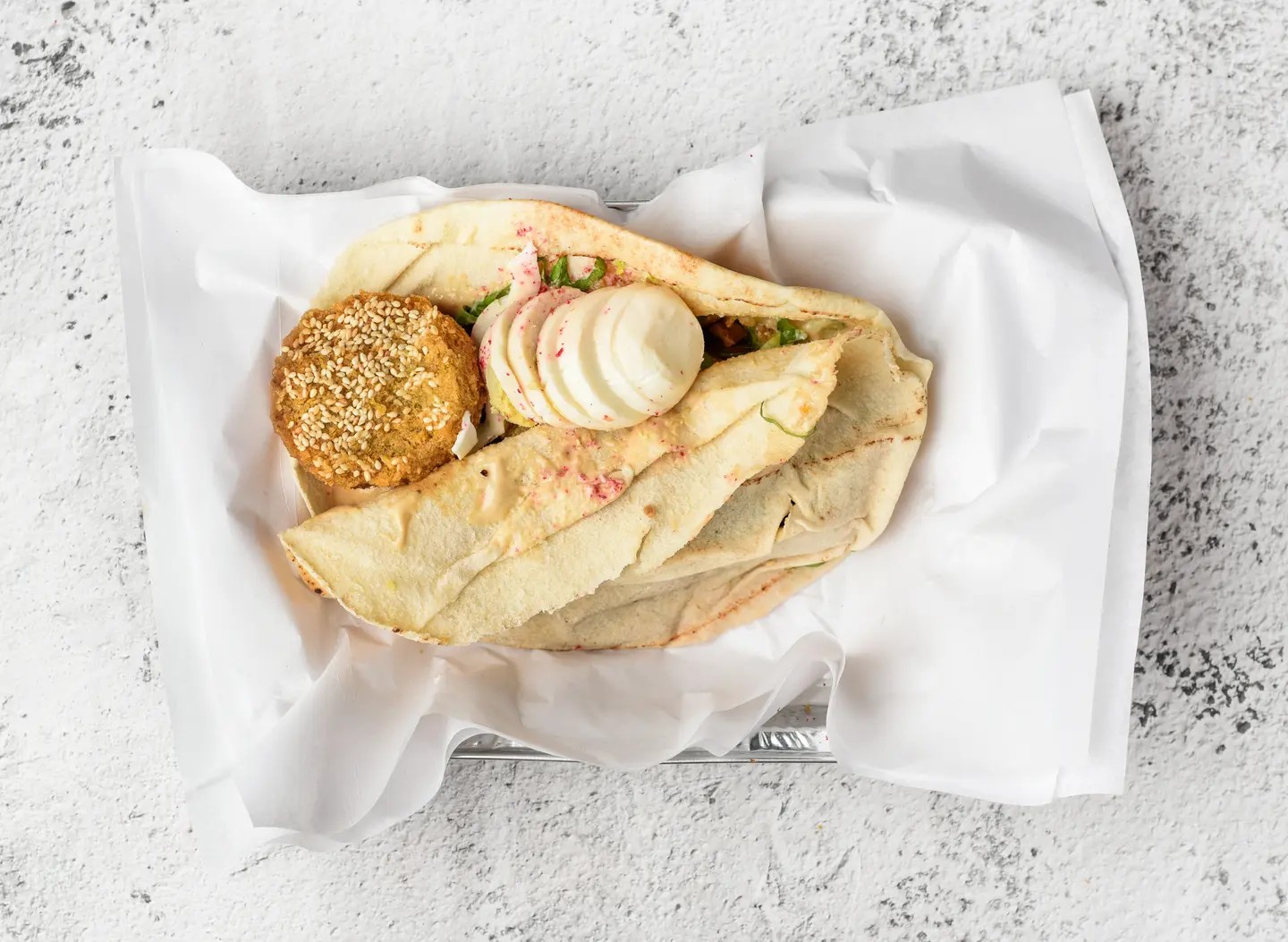 Falafel With Egg Sandwich