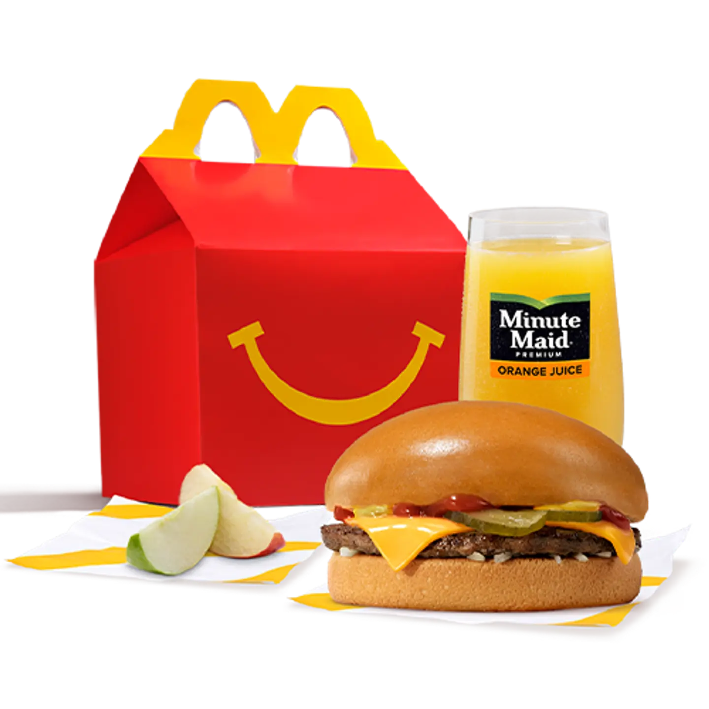 Happy Meal Cheeseburger With Apple