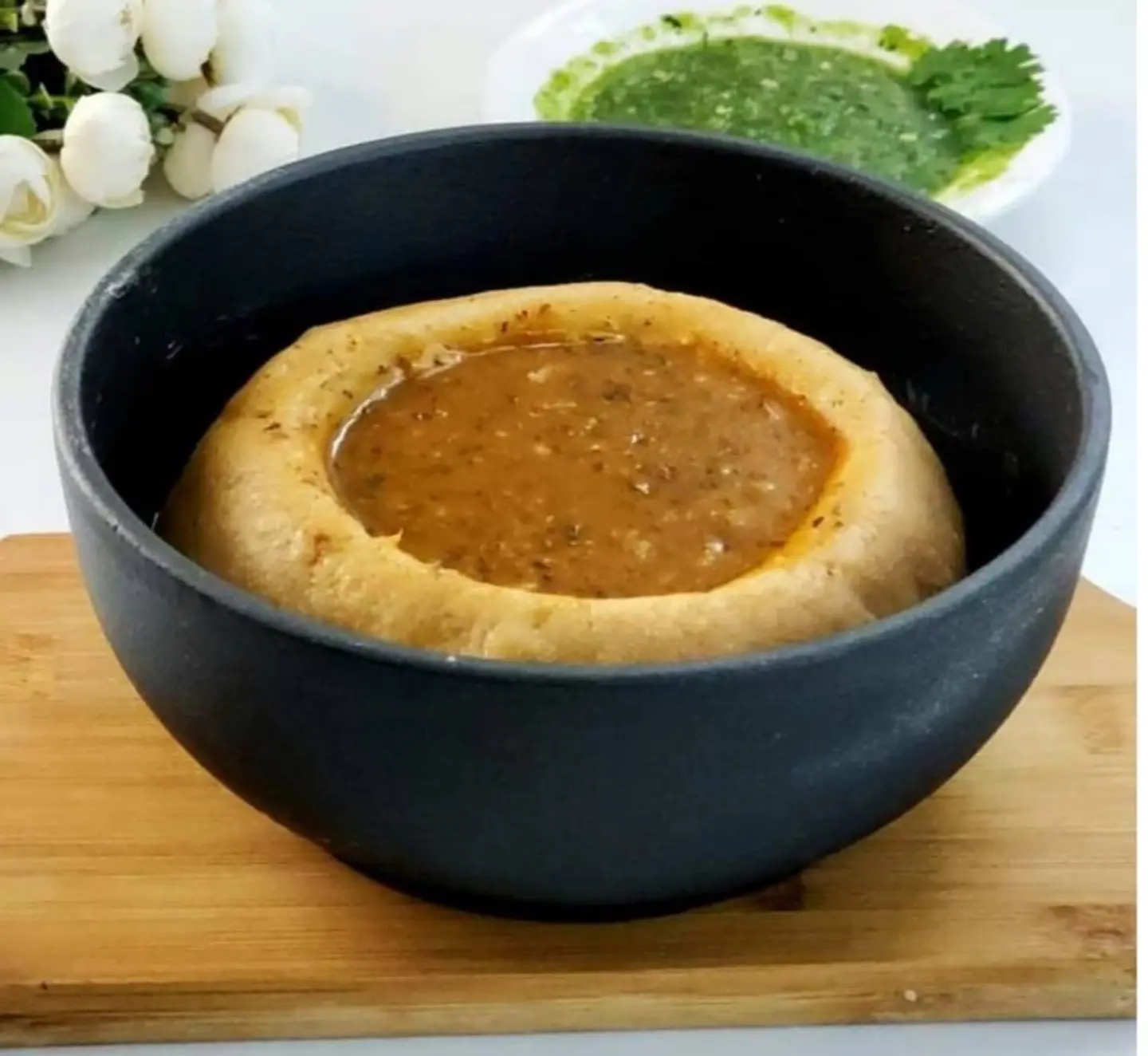 عصيدة مع مرق سادة