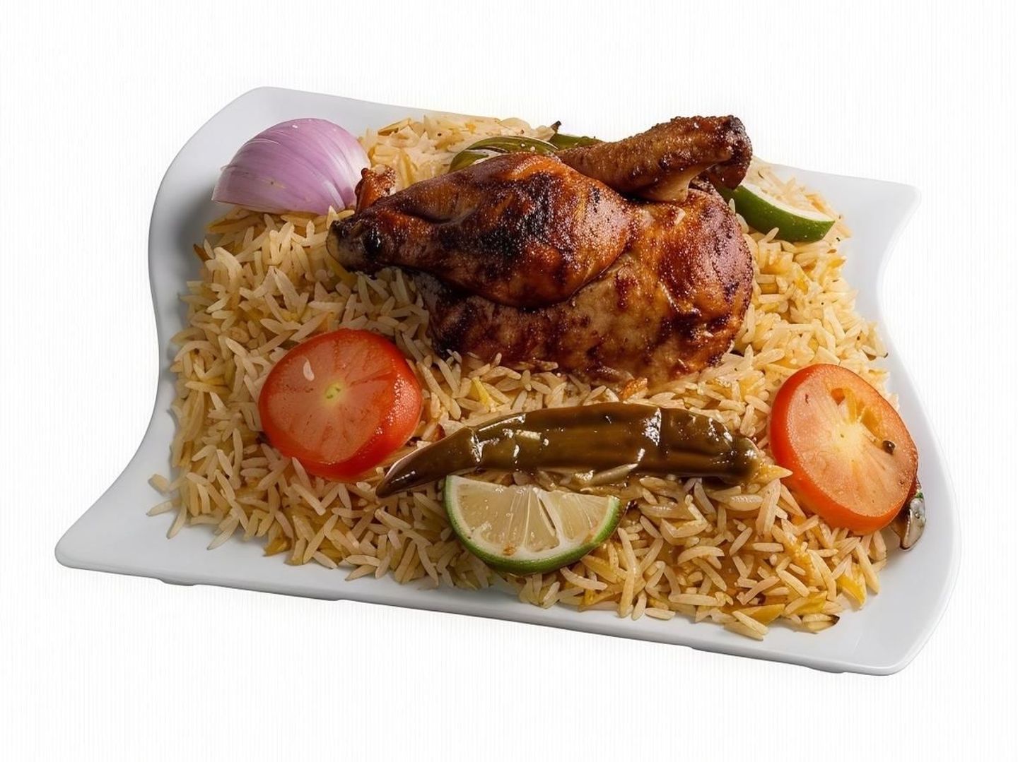 نصف حبة شواية مع أرز مبهر