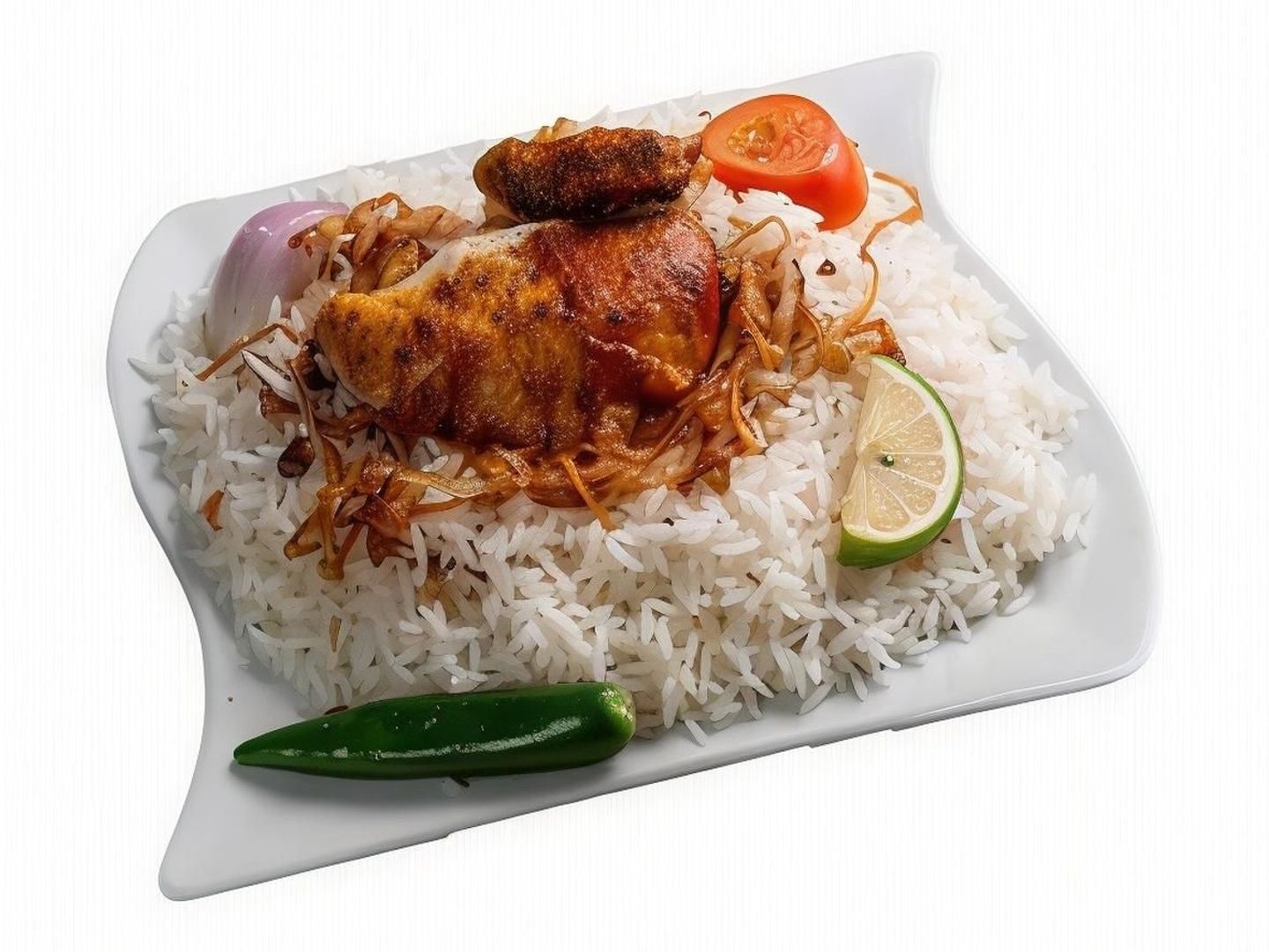 ربع كبسة مع أرز ابيض