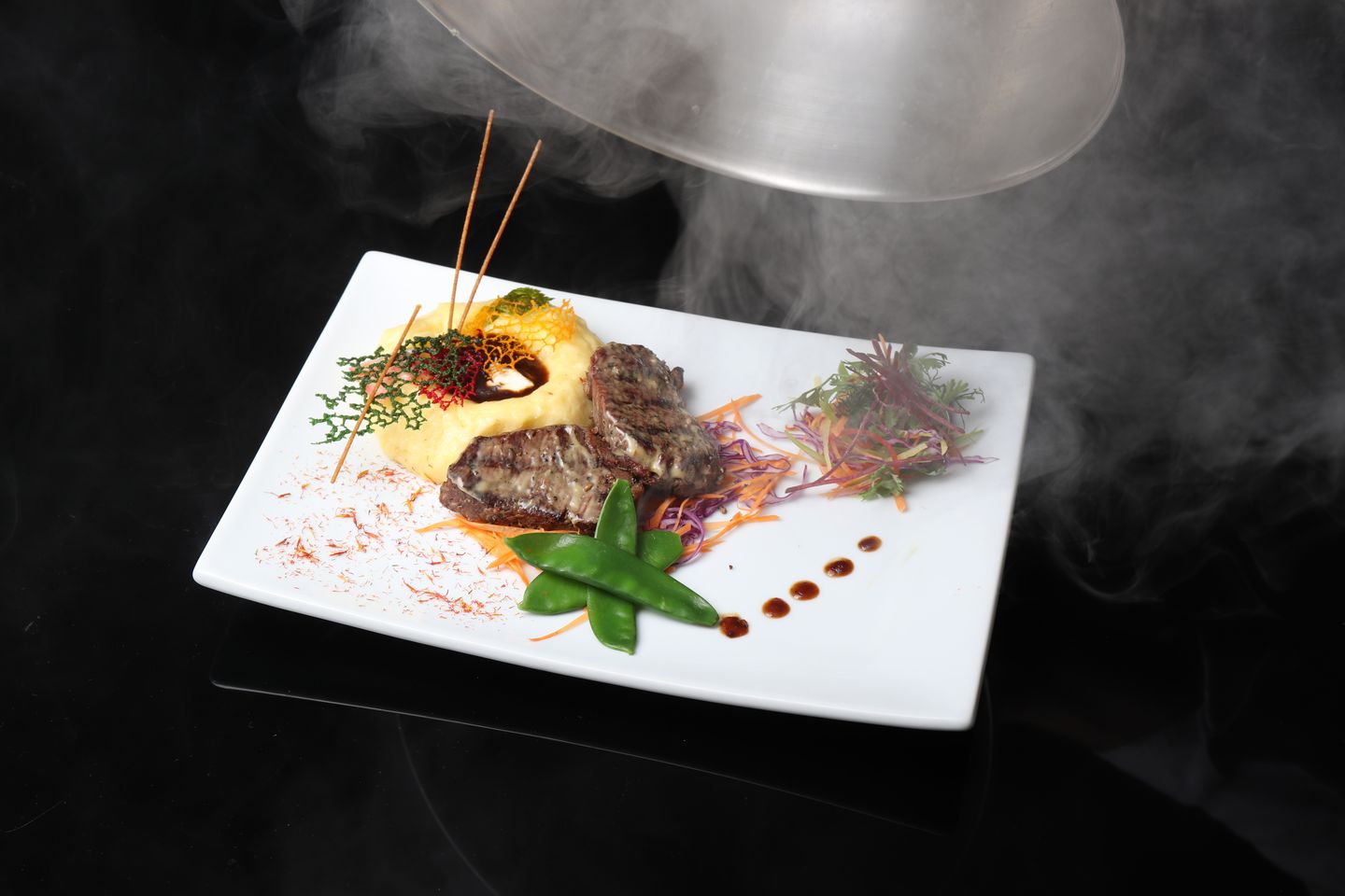 Rib Eye Steak Grilled On Firewood
