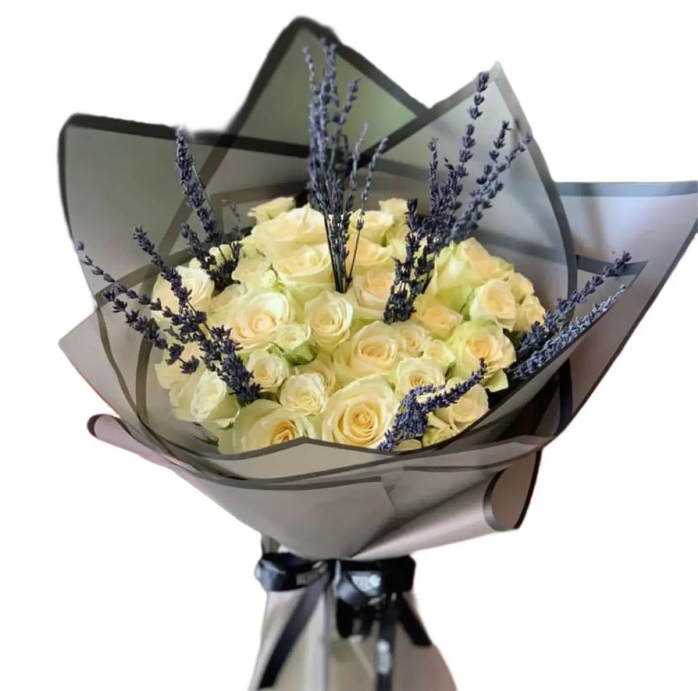 Lavender Bouquet With Rose.