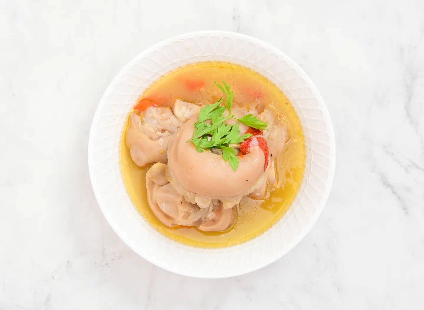 شوربة كوارع مع الارز و الخضار