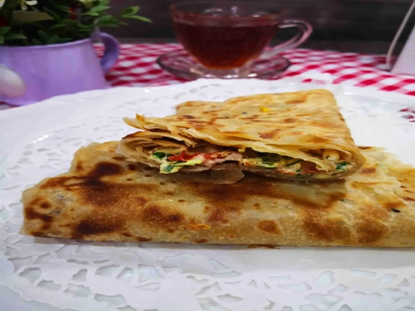 Egg Saj Bread Sandwich