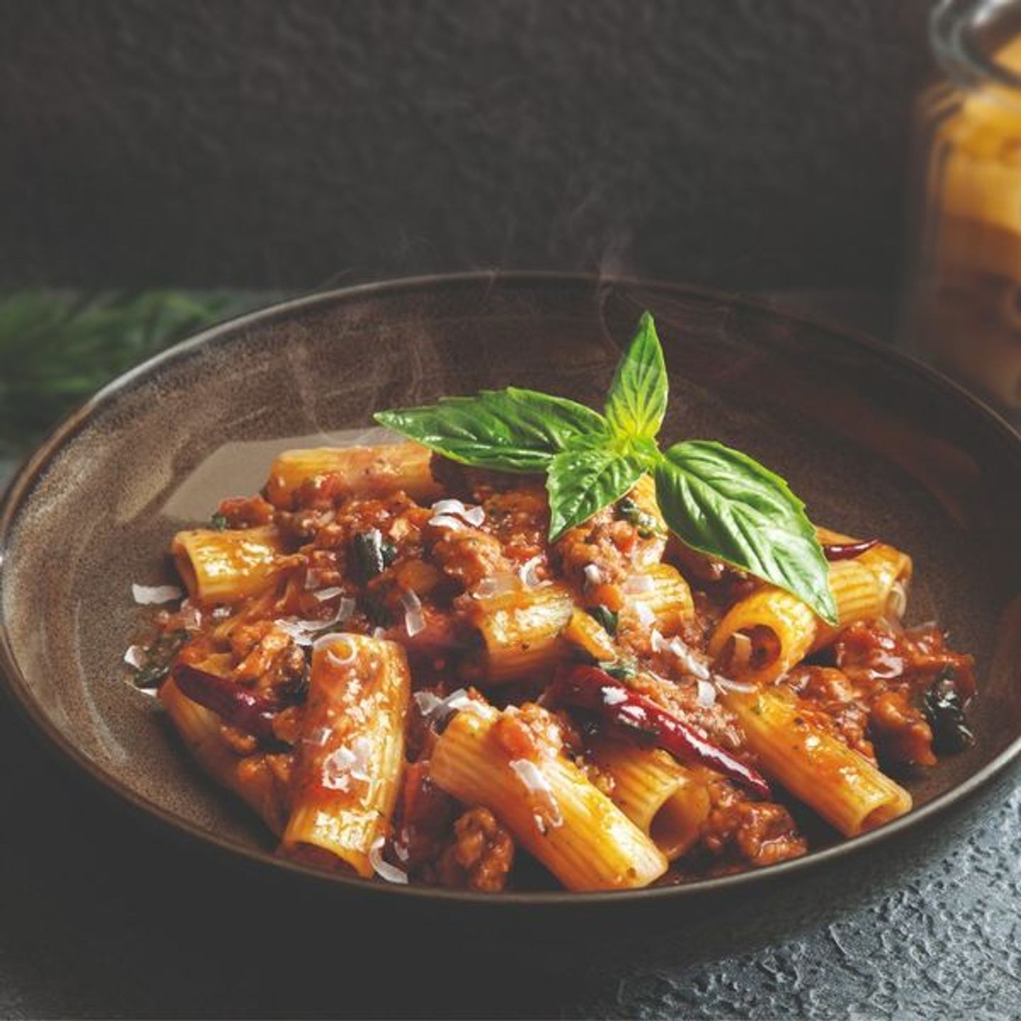 Rigatoni With Spicy Beef Bolognese