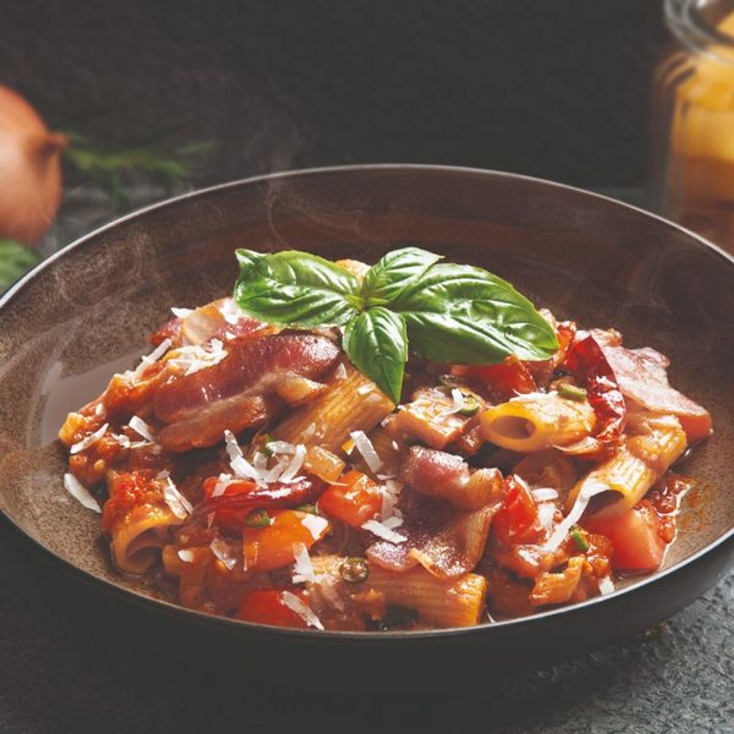 Rigatoni With Beef Sliced Arrabiatta Sauce