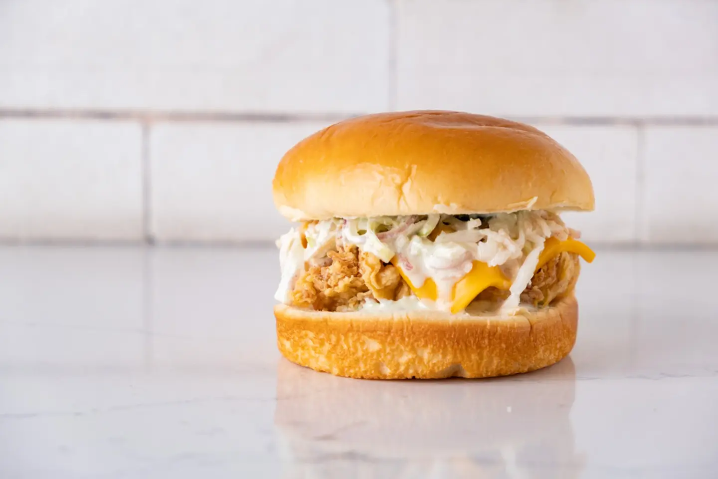 Chicken Burger With Coleslaw Salad