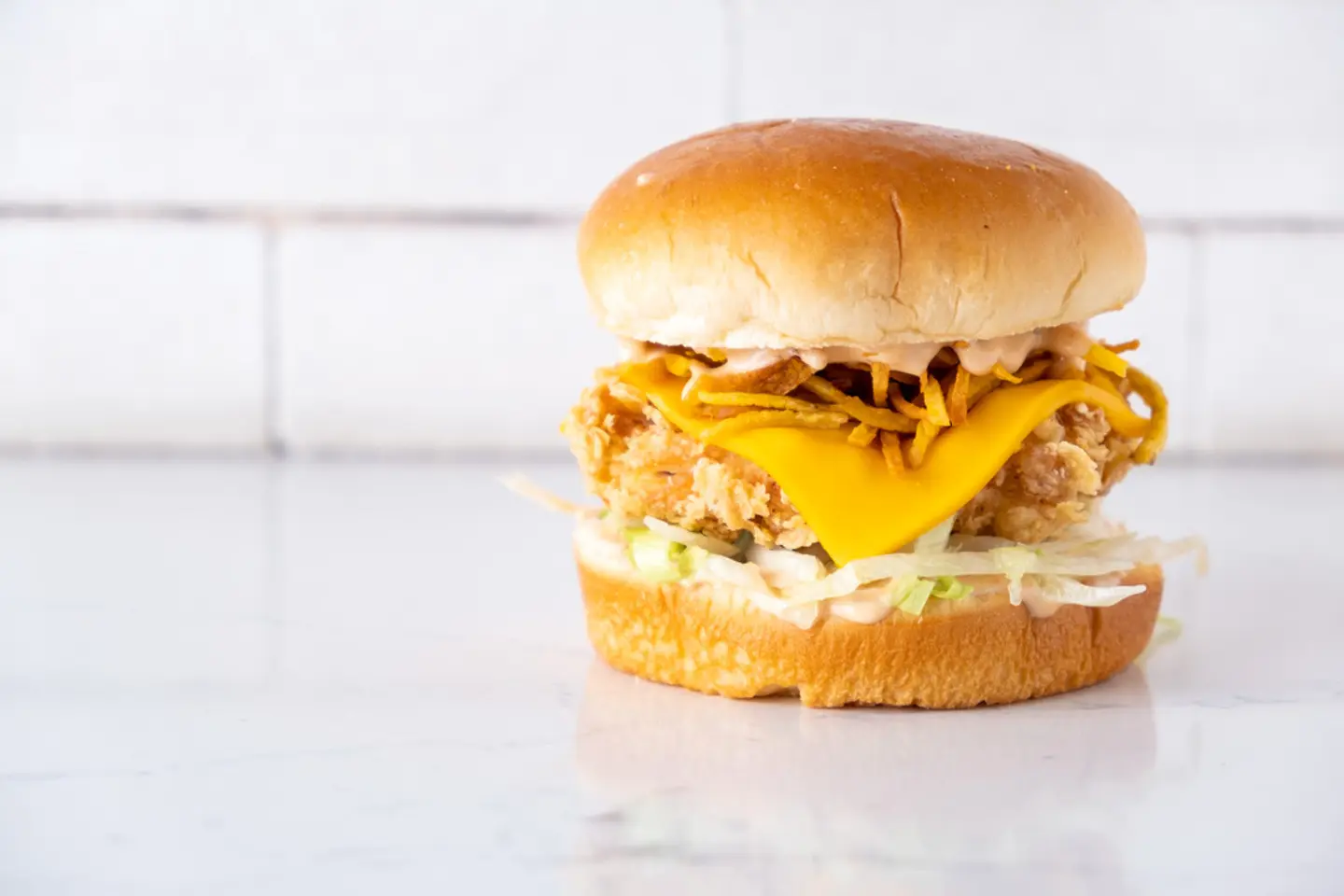 Chicken Burger With Sweet Fries